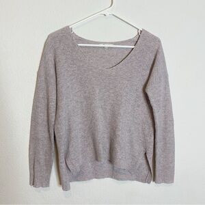 Madewell gray light pink wool knit scoop neck sweater size xs